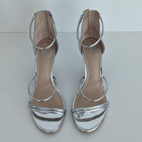 Vince Camuto Silver Metallic High Heels Women's 8 - Picture 2 of 7